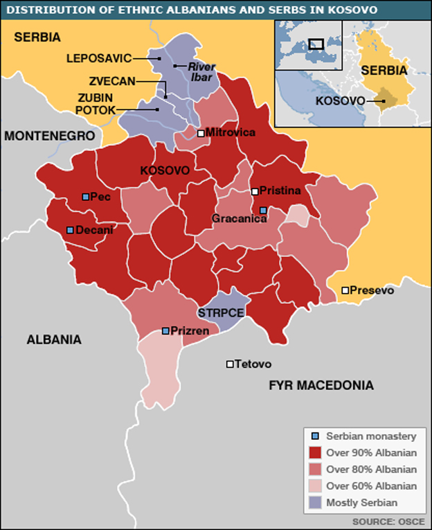 Χάρτης Κοσόβου